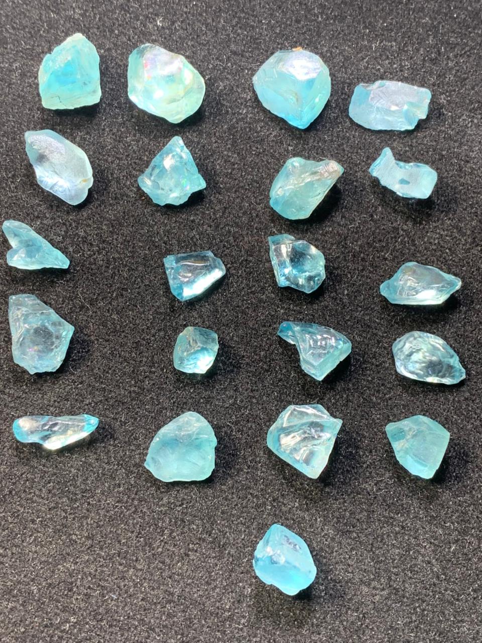 natural blue zircon rough
