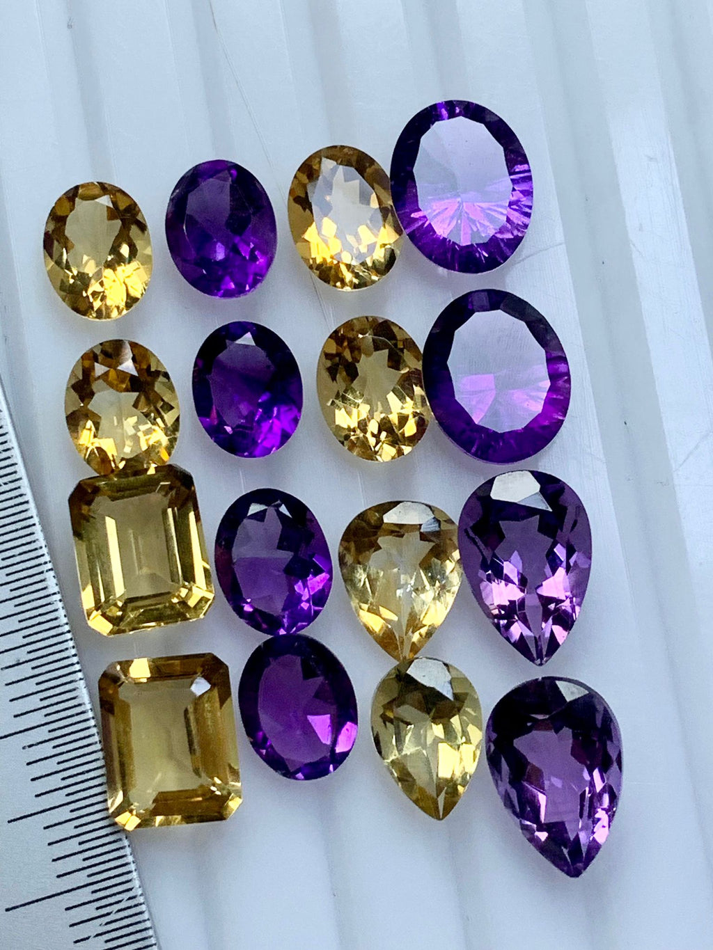 Amethyst faceted pair