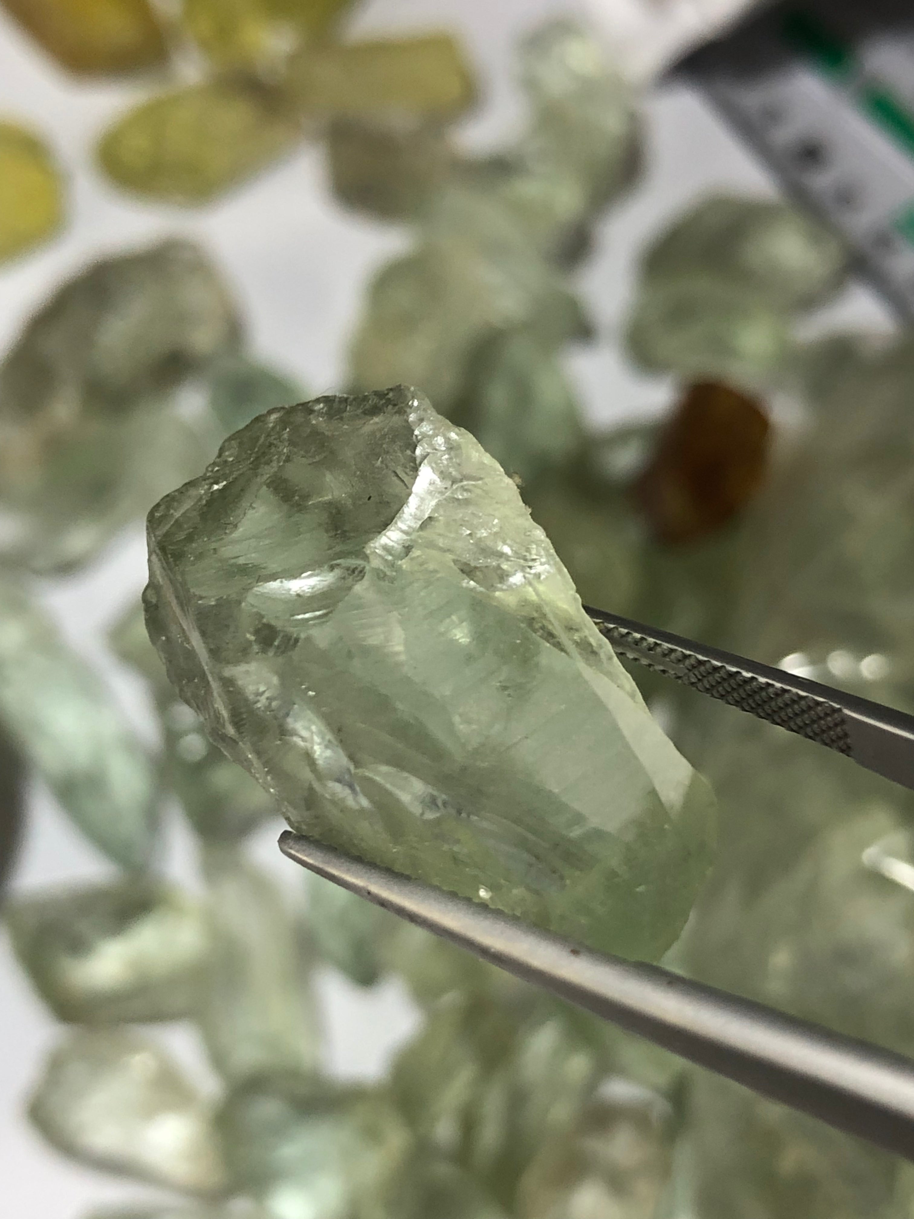 Natural prasiolite rough