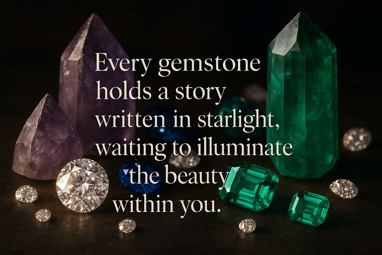 Gemstone Editorial Image with Inspirational Quote