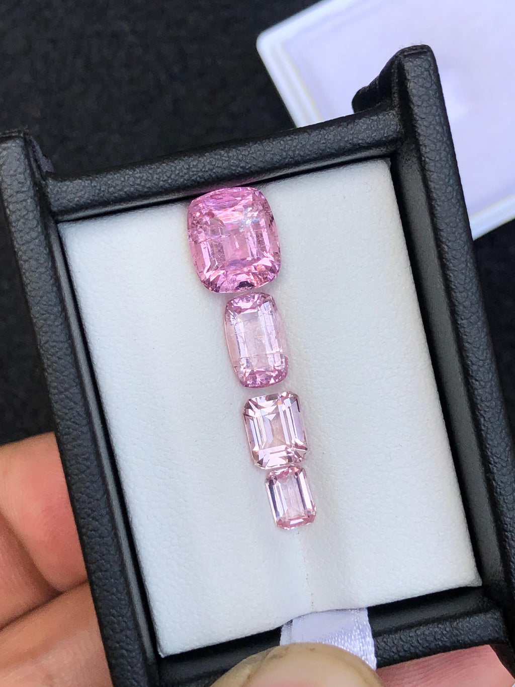 emerald cut pink topaz