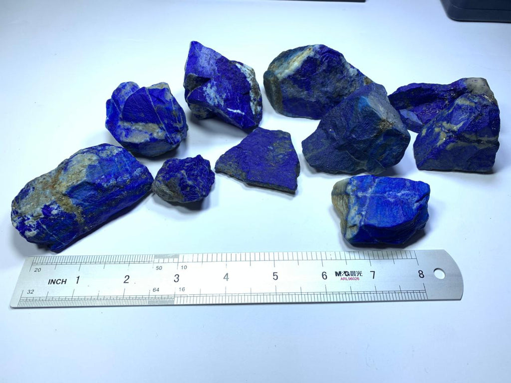 natural deep blue lapis rough pyrite