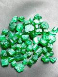 facet rough emerald crystals