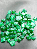 facet rough emerald crystals