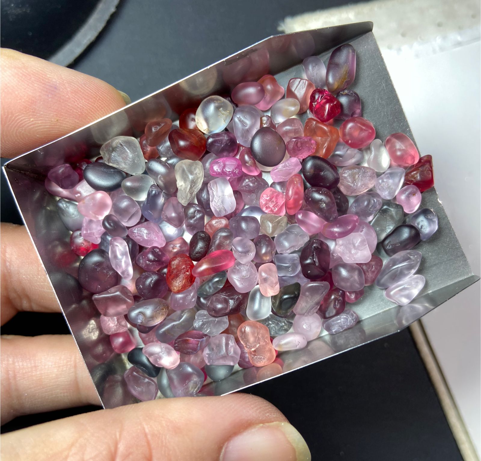 eye clean pink spinel rough parcels