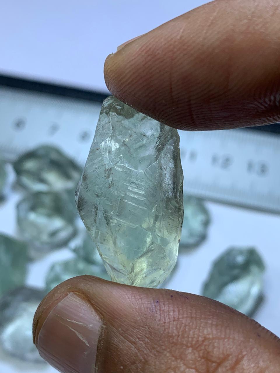 raw prasiolite stones